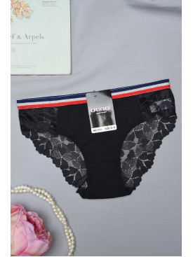 Труси жіночі бавовняні з гіпюром чорного кольору 1139 154525C Труси жіночі бавовняні з гіпюром чорного кольору 1139 154525C