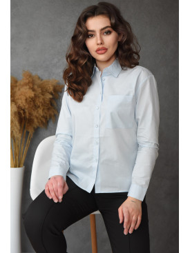 Рубашка женская однотонная голубого цвета 01 154880C