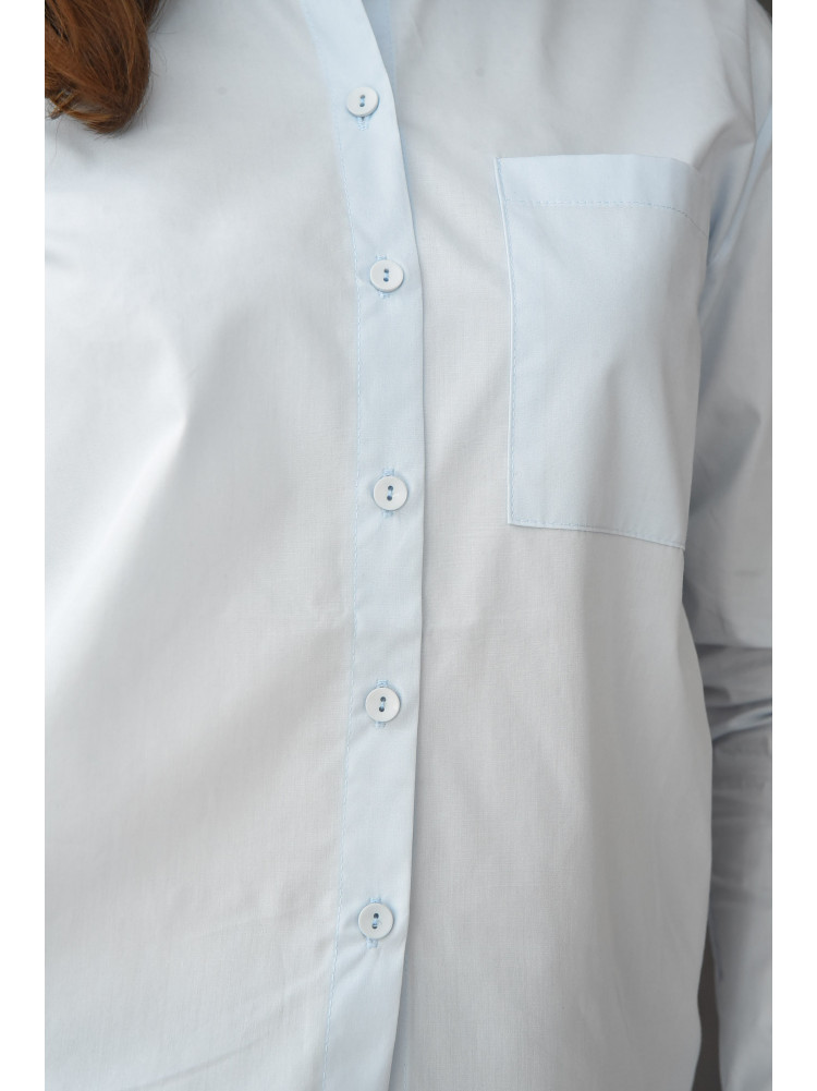 Рубашка женская однотонная голубого цвета 01 154880C