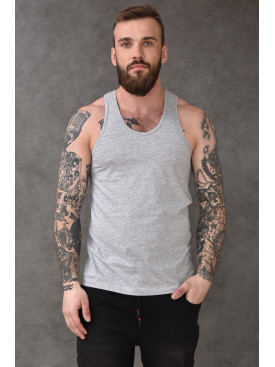 Майка чоловіча однотонна сірого кольору 155312C Майка чоловіча однотонна сірого кольору 155312C