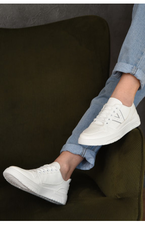 Кросівки жіночі білого кольору на шнурівці 6668 155415C