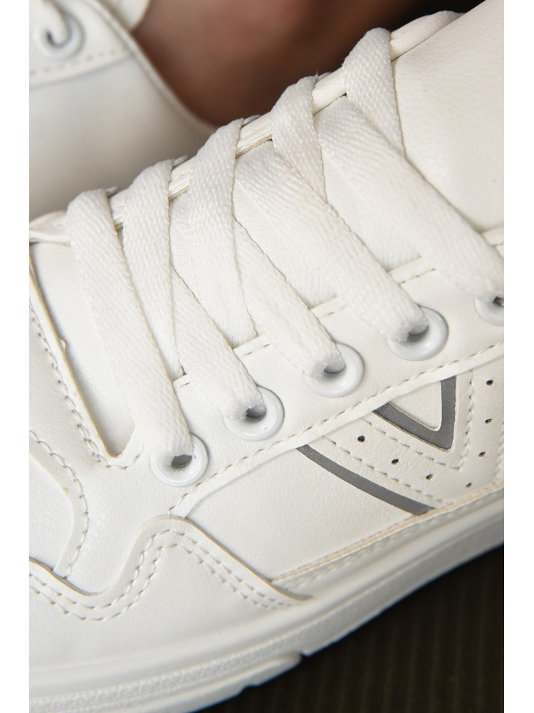 Кросівки жіночі білого кольору на шнурівці 6668 155415C