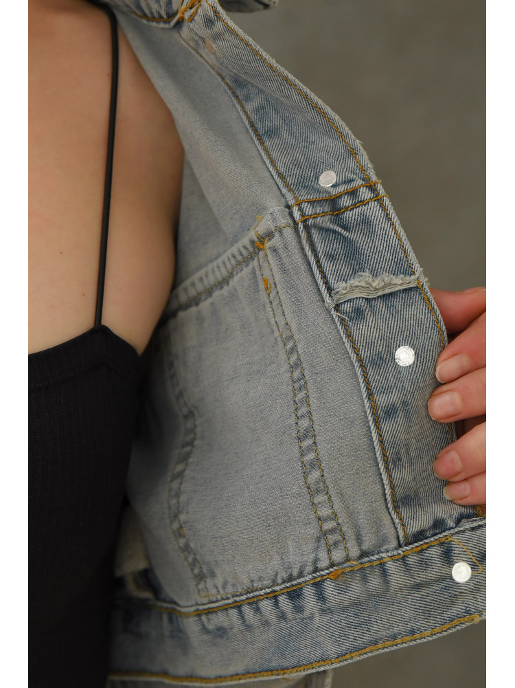 Пиджак женский джинсовый  голубого цвета 343-002 155508C