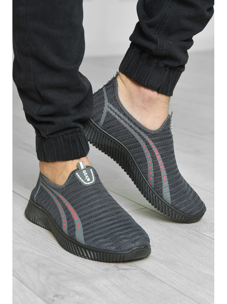 Кросівки чоловічі темно-сірого кольору текстиль 11-151 155524C