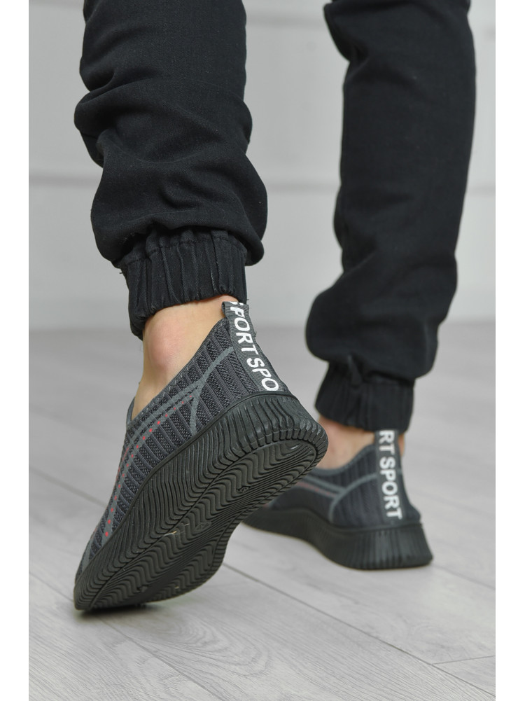 Кросівки чоловічі темно-сірого кольору текстиль 11-151 155524C