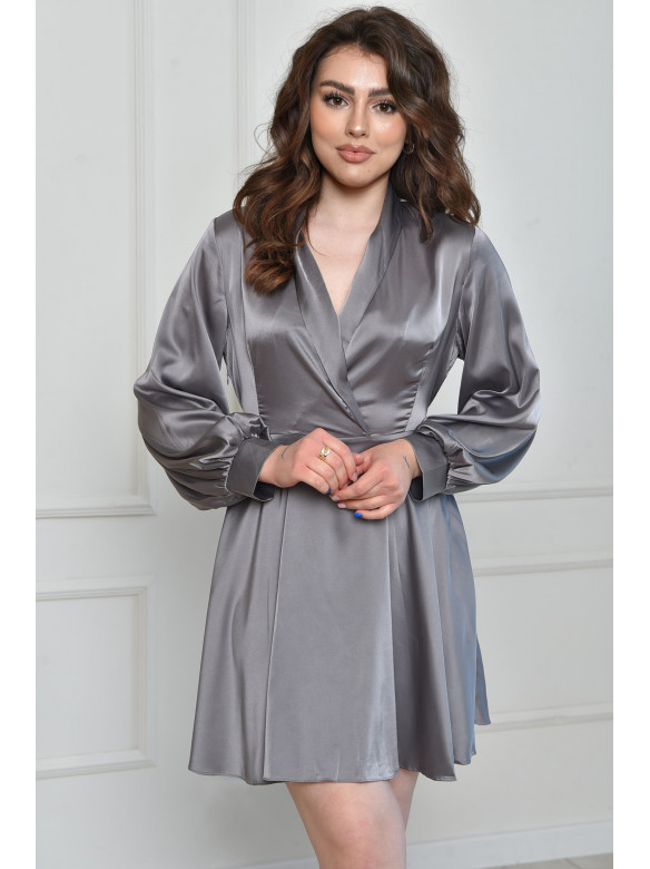 Сукня жіноча атласна сірого кольору 155593C