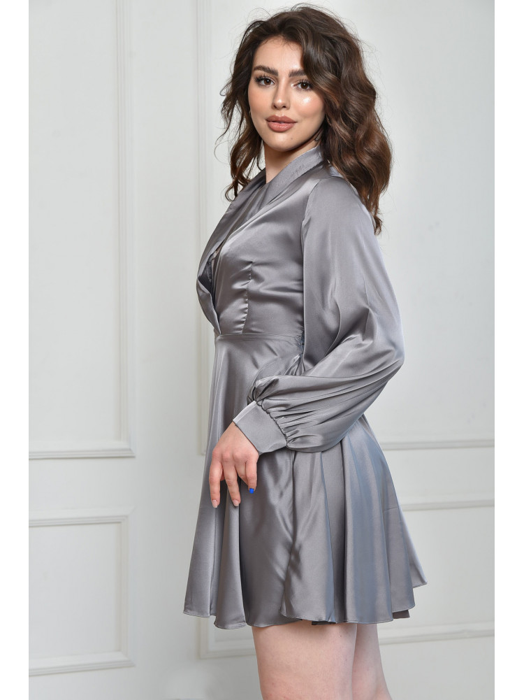 Платье женское атласное серого цвета 155593C