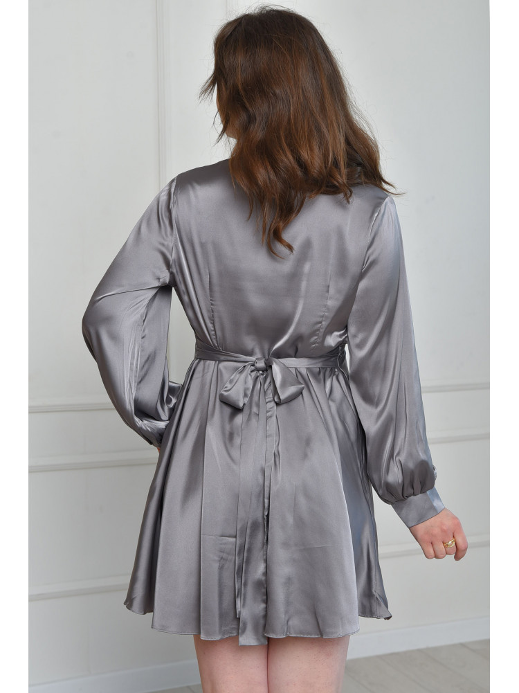 Платье женское атласное серого цвета 155593C