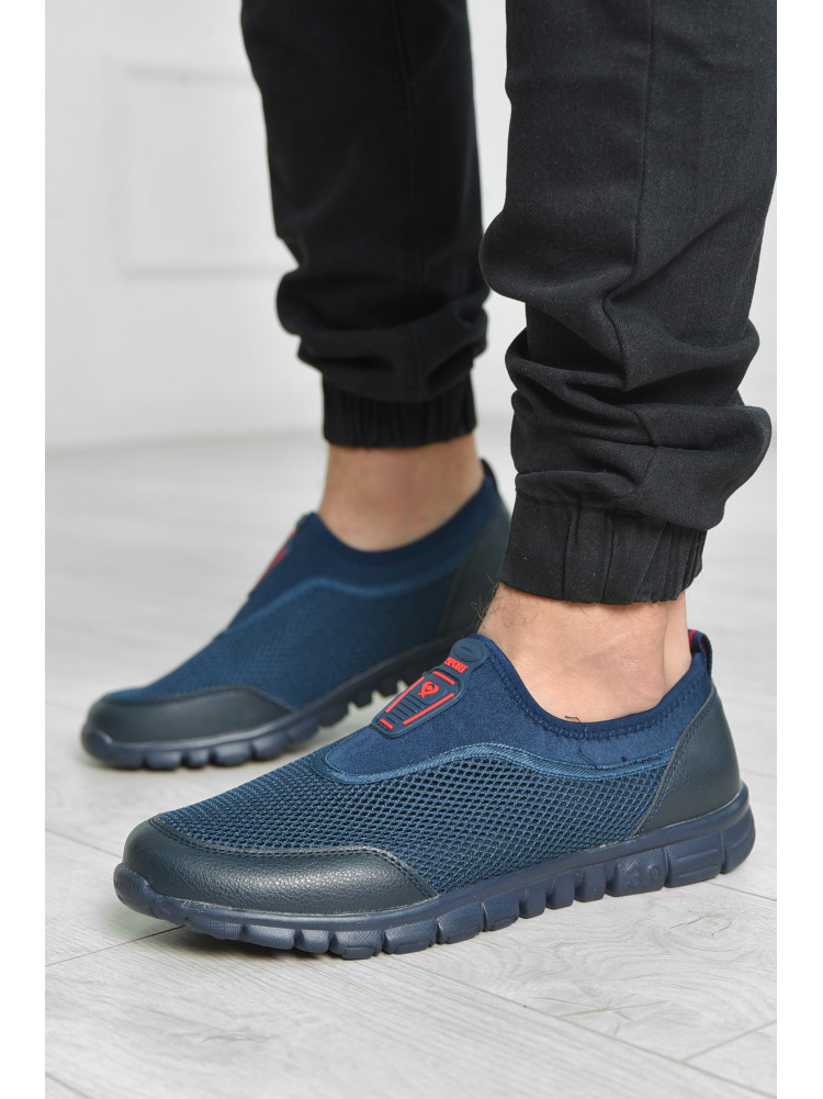 Кросівки чоловічі темно-синього кольору текстиль 438-3 155786C