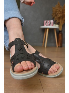 Босоніжки жіночі чорного кольору 201-1 156036C Босоніжки жіночі чорного кольору 201-1 156036C