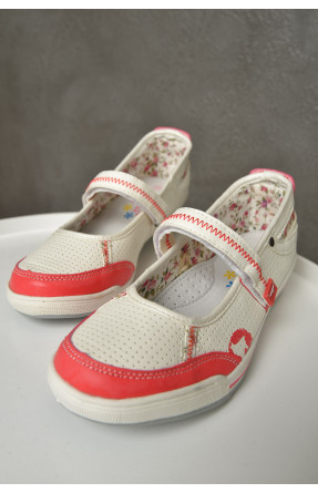 Туфли детские девочка белого цвета с розовой вставкой 6511 156075C
