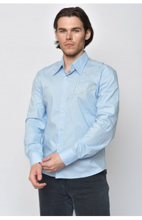Рубашка мужская голубого цвета с надписью 133 156139C