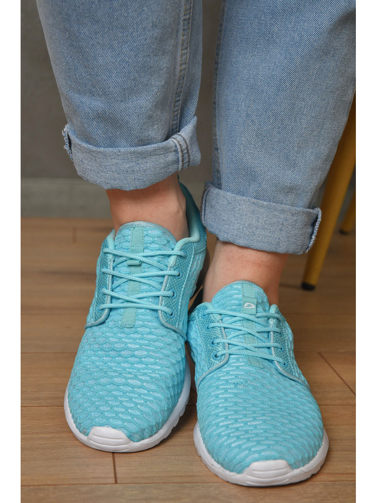 Кросівки жіночі блакитного кольору на шнурівці 08-2 156197C