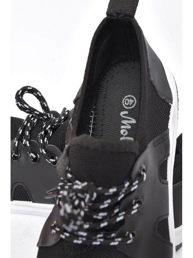 Кросівки чоловічі чорного кольору на шнурівці текстиль 02-1 156256C