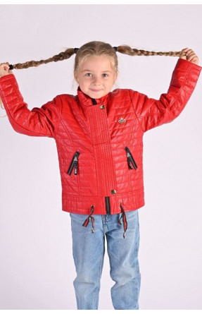Вітрівка дитяча для дівчинки червоного кольору розмір 134 Уцінка 8906-1 156437C