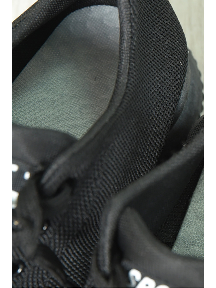 Кроссовки мужские черного цвета на шнуровке текстиль 157021C