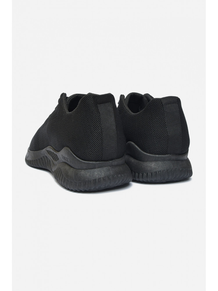 Кросівки чоловічі чорного кольору на шнурівці текстиль 157021C