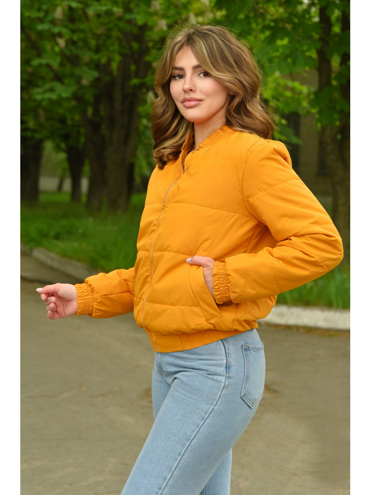 Куртка женская демисезонная горчичного цвета 182 157349C