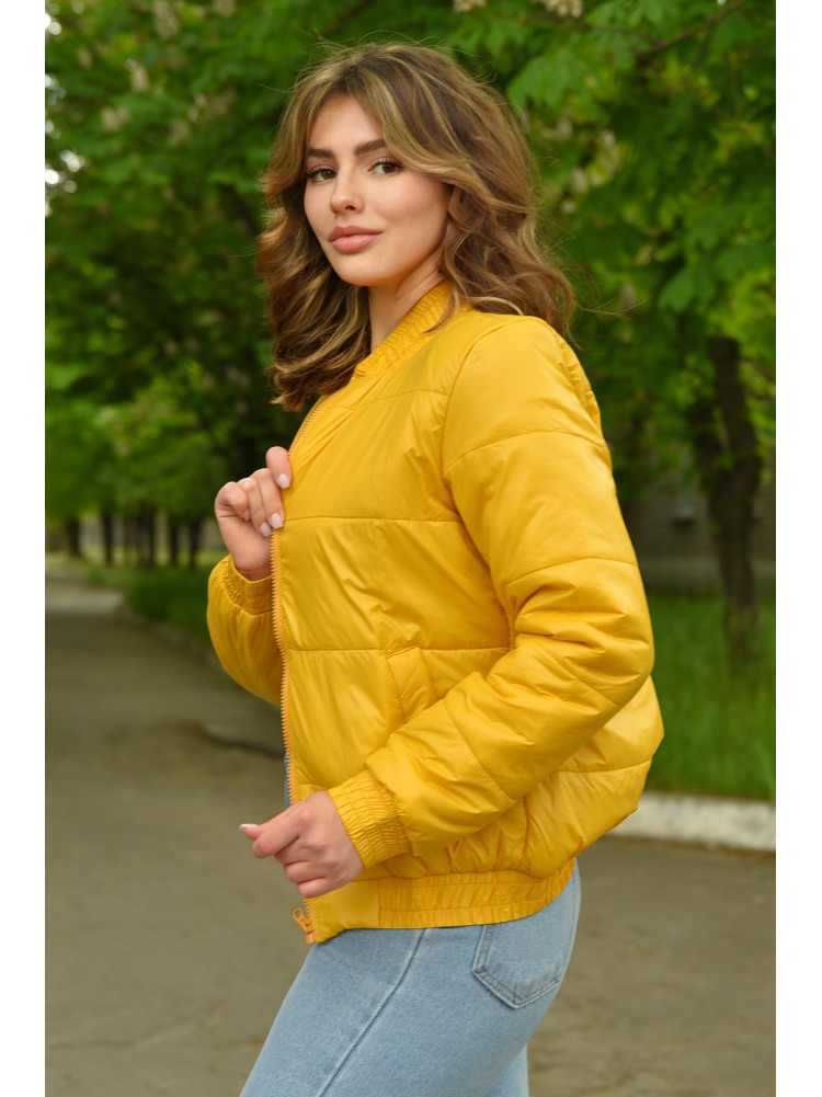 Куртка женская демисезонная желтого цвета 182 157351C