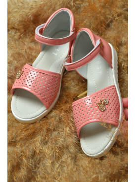 Босоножки детские темно-розового цвета на липучке 1151-2 157420C