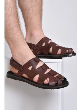 Сандалі чоловічі темно-бордового кольору ліпучці 611-8 157534C Сандалі чоловічі темно-бордового кольору ліпучці 611-8 157534C