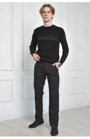 Штани чоловічі на флісі чорного кольору 157665C