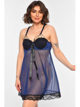 Пеньюар женский темно-синего цвета чашка В 8843 157802C Пеньюар женский темно-синего цвета чашка В 8843 157802C