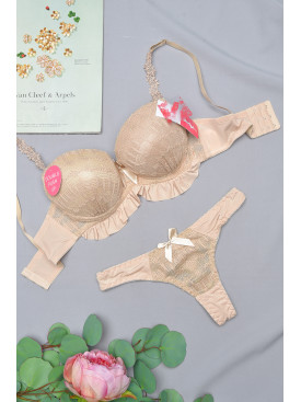 Комплект женский бежевого цвета чашка В 6606-1 158037C