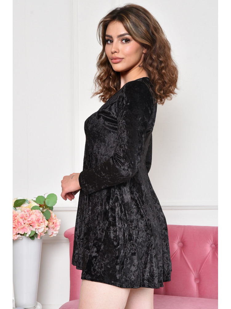 Сукня жіноча велюрова чорного кольору розмір М 1236 158311C