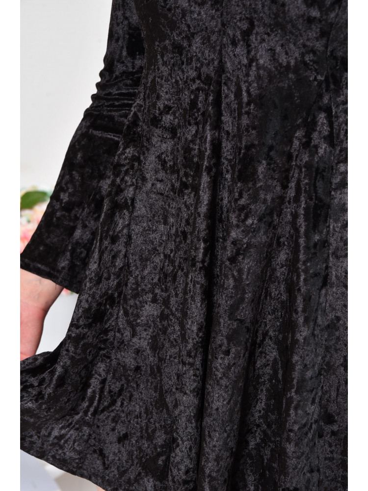 Сукня жіноча велюрова чорного кольору розмір М 1236 158311C
