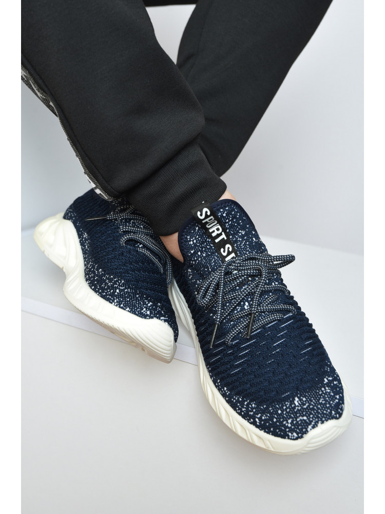 Кросівки чоловічі темно-синього кольору текстиль 15-1 158456C