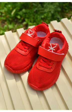 Кросівки дитячі для дівчинки червоного кольору 264-3б 159437C
