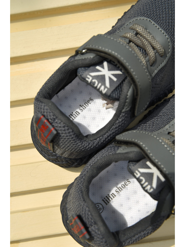 Кросівки дитячі для хлопчика сірого кольору 264-2б 159450C
