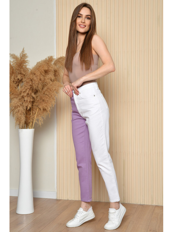 Джинсы женские момы двухцветнего цвета 160013C