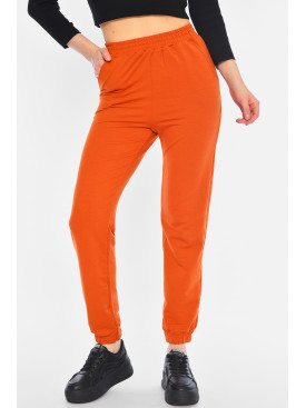 Спортивні штани жіночі теракотового кольору 160635C