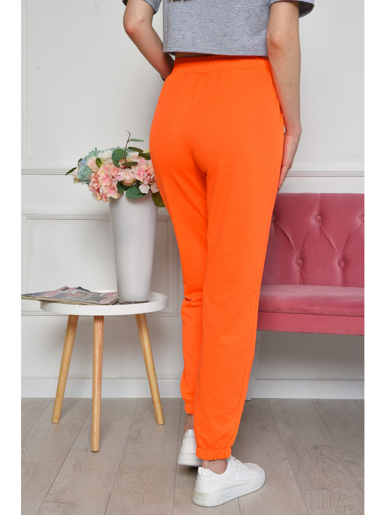 Спортивные штаны женские ярко-оранжевого цвета 160639C