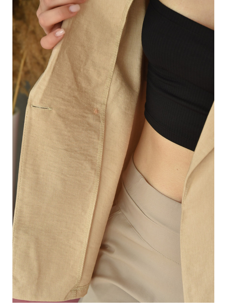 Пиджак женский бежевого цвета размер S 1314 162137C