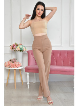 Брюки женские в рубчик бежевого цвета 162212C Брюки женские в рубчик бежевого цвета 162212C