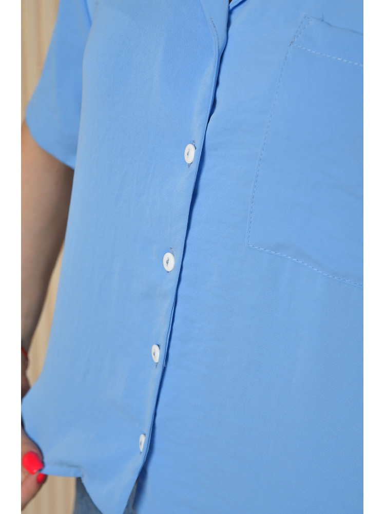 Рубашка женская с ткани жатка голубого цвета 162348C