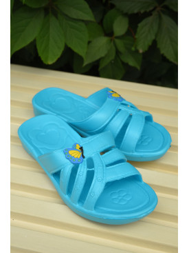 Шлепки детские девочка голубого цвета 162938C Шлепки детские девочка голубого цвета 162938C
