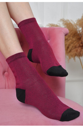 Шкарпетки жіночі бордового кольору  розмір 38-41 162959C