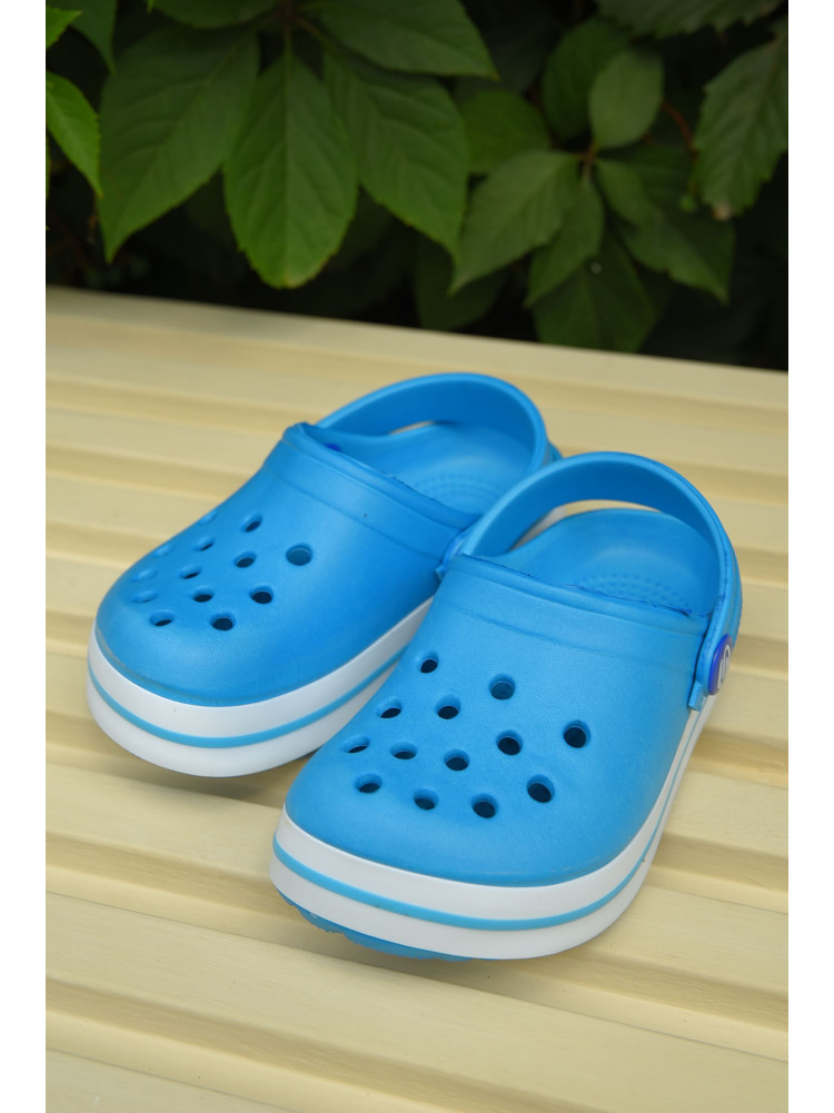 Кроксы детские для девочки голубого цвета 162965C