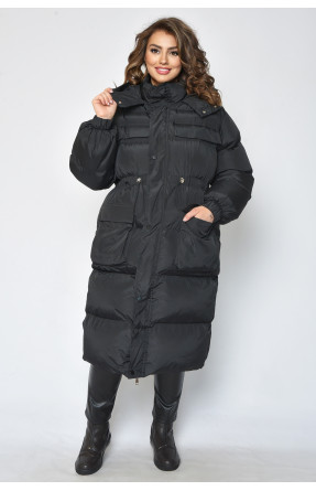 Куртка жіноча зимова чорного кольору 163346C