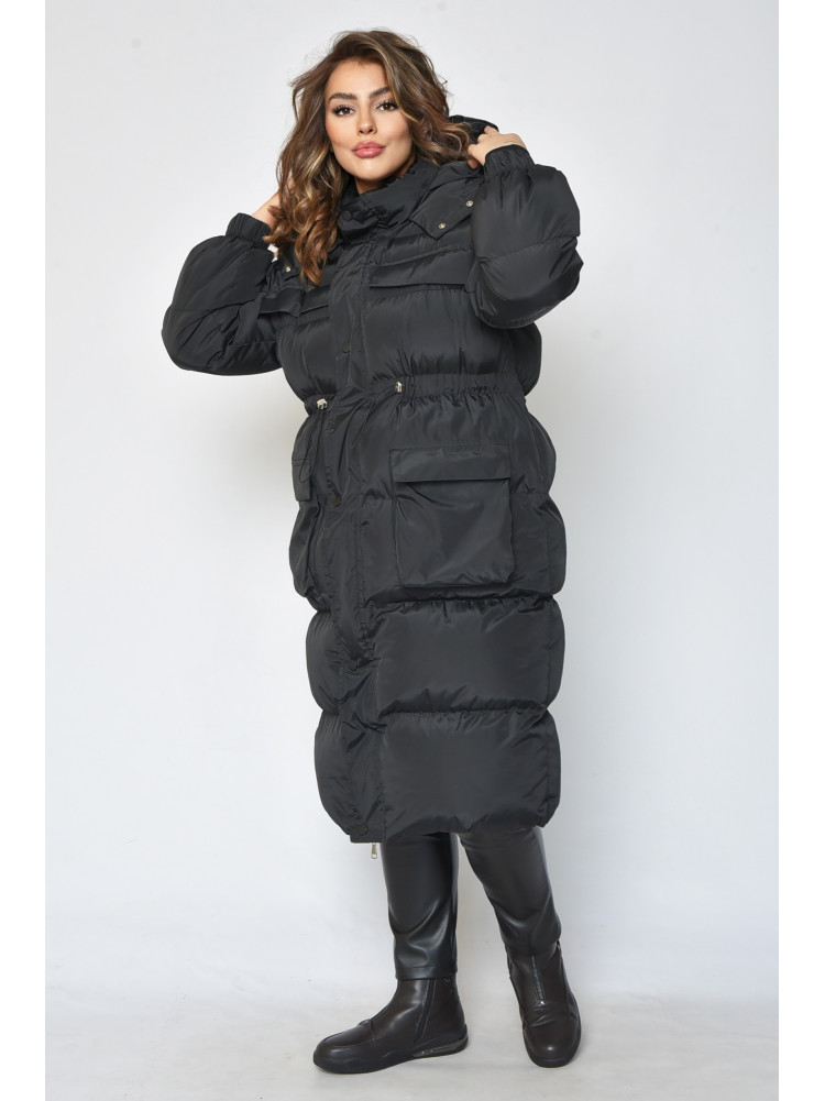 Куртка жіноча зимова чорного кольору 163346C