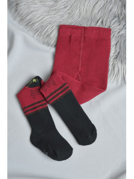 Колготы детские махровые для девочки бордового цвета размер 92-104 Т-001 163415C Колготы детские махровые для девочки бордового цвета размер 92-104 Т-001 163415C