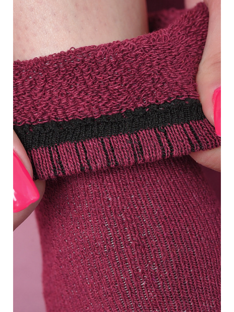 Шкарпетки махрові жіночі бордового кольору розмір 37-42 777 163529C