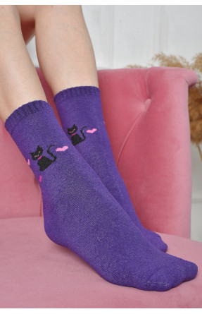 Шкарпетки махрові жіночі фіолетового кольору розмір 37-42 777 163530C