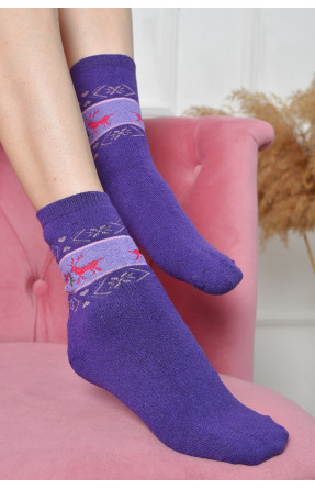 Шкарпетки махрові жіночі фіолетового кольору розмір 37-42 701 163547C