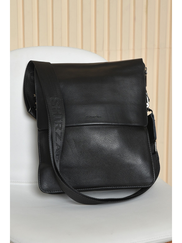 Сумка мужская через плечо черного цвета 8106-3 163689C