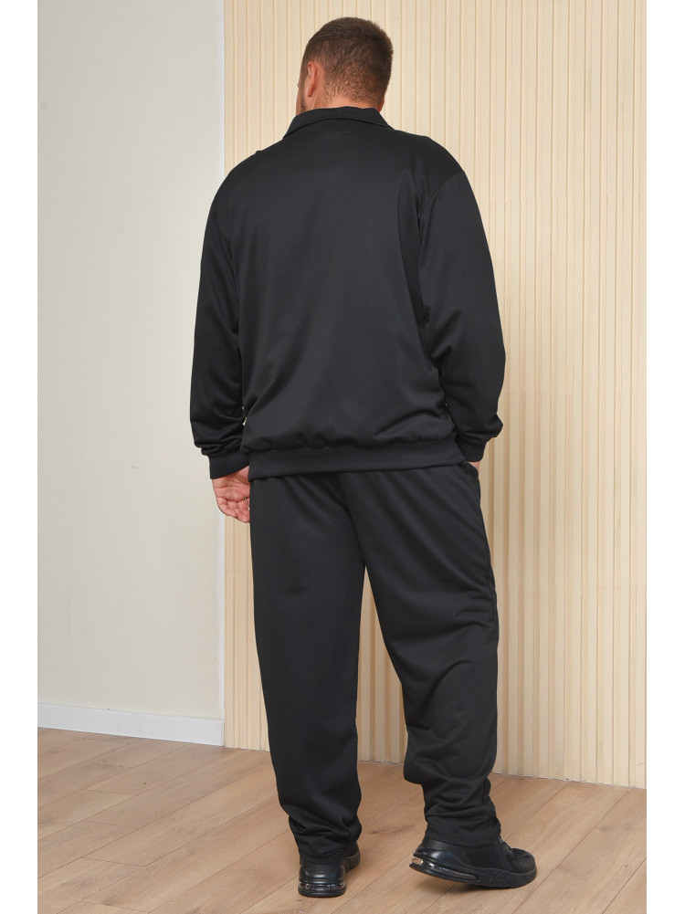 Спортивний костюм чоловічий батальний чорного кольору 978 163809C